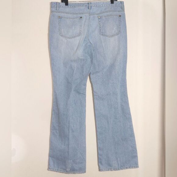 Michael Kors Women's Distressed Light Wash Bootcut Jeans Size 14 EUC - Picture 8 of 9